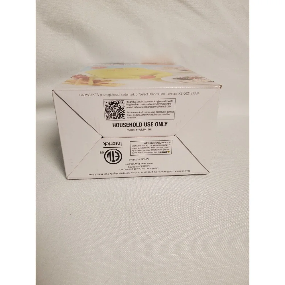 Babycakes Mini's Ceramic Coated Waffle Sticks Maker Yellow WMM-401‎ Makes 4 NEW